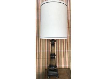 Side Table Lamp With White Shade