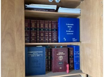 Laminated Book Shelf With Collection Of Colorado Law Statutes Books & Other Law  Related Books