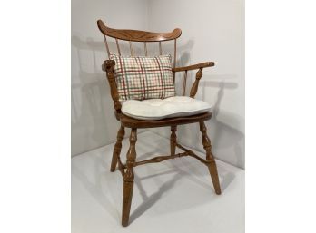 Wheat Motif Spindle Side Chair With Seat Pad & Pillow