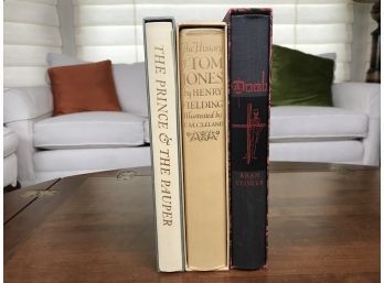 3 Hardcover Vintage Books- The Prince And The Pauper, Dracula, &  The History Of Tom Jones