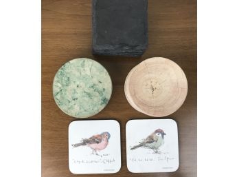 Neutral Coaster Assortment- 2 With Birds