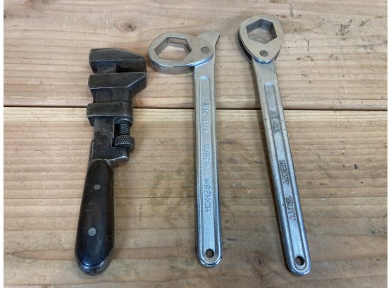 Two Super Wrenches & A Vintage Pipe Wrench