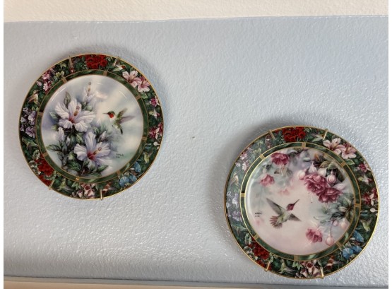 Pair Of Lena Liu Hummingbird Treasury Collection Plates
