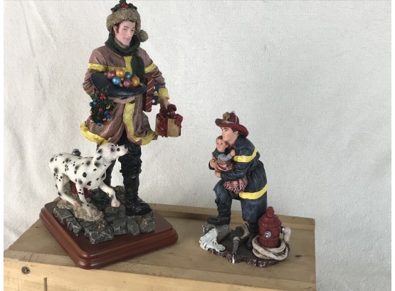 Pair Of REDHATS OF COURAGE Miniature Figurines- Details In Photos