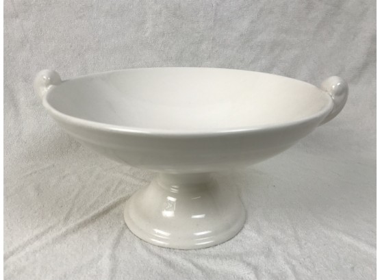 White Ceramic Pedestal Bowl