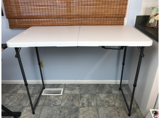 Collapsible Small Folding Table With Extending Height Legs (see Photos)