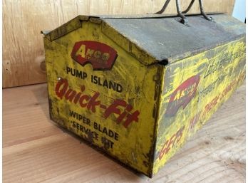 AWESOME VINTAGE YELLOW METAL ANCO TOOL BOX WITH CONTENTS IN PHOTOS
