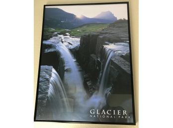 Glacier National Park Framed Waterfalls Scene