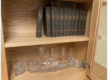 Set Of Antique Reference Encyclopedias, Antique Bible & Collection Of Cut Crystal/fine Glassware (see Photos)
