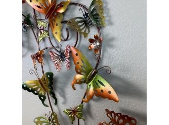 Big Metal Colorful Butterfly Wall Hanging