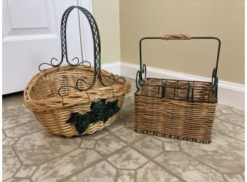 Two Decorative Wicker Baskets