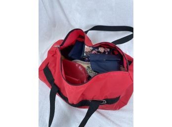 Red Bag With Billfolds & Assorted Small Bags