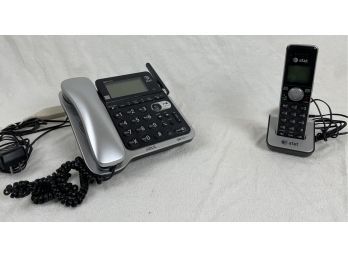 AT&T Brand Landline Corded Telephone With Additional Cordless Phone