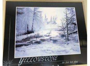 Framed Yellowstone Winter Scene
