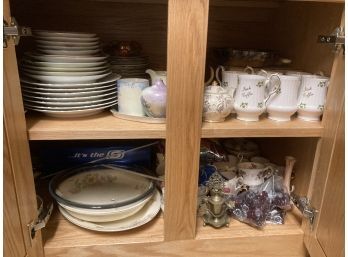 Huge Assortment Of China & Porcelain/glass Ware (Contents Of Bottom Level Of Hutch)