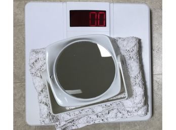 Digital Scale, Magnifying Mirror & Lace Fabric