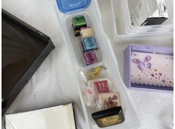 Collection Of Stamping And Stationary Supplies