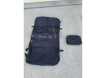 Black Traveling Garment Bag & Small Canvas Travel Bag
