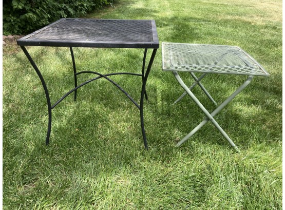 Two Metal Outdoor Tables