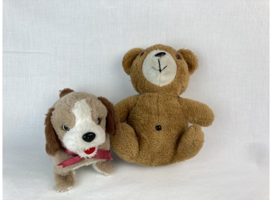 Vintage Walking Stuffed Dog Toy & Teddy Bear