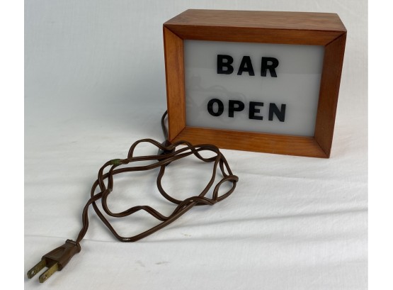 Cool Retro Vintage Bar Open Lighted Wooden Sign