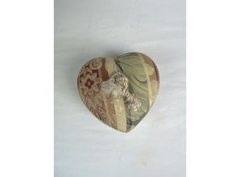 Fabric Covered Heart Shaped Box