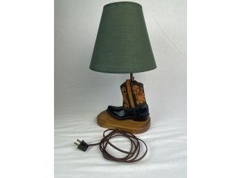 Awesome Boot Desk Lamp With Green Shade