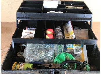 Black TackleboxBlack Tacklebox Loaded With Assortment Of Tackle & Fishing Gear