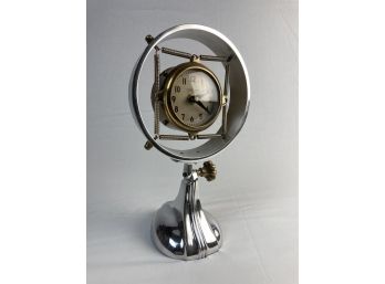 Cool Retrofit Chrome Art Deco Microphone Stand With Clock Insert