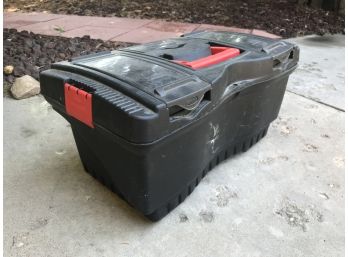 Handy Big Black & Red Toolbox With Nice Assortment Of Tools (see Photo)