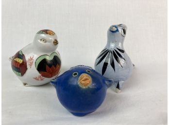 Three Ceramic Birds