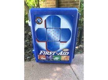 First Aid Kit In Blue Plastic Case