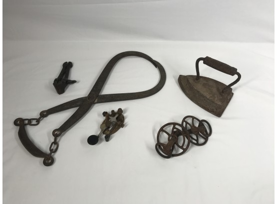 Various Vintage Metal Tools & Miscellaneous Items