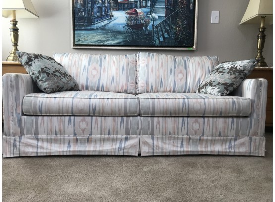 Wonderful Condo Size Pull Out Sofa With Pastel Ikat/ Southwest Style Fabric