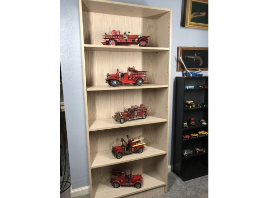 Collection Of Vintage Style Firetrucks And Shelf