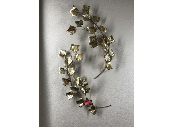 Copper And Gold Metal Leaves Wall Decor