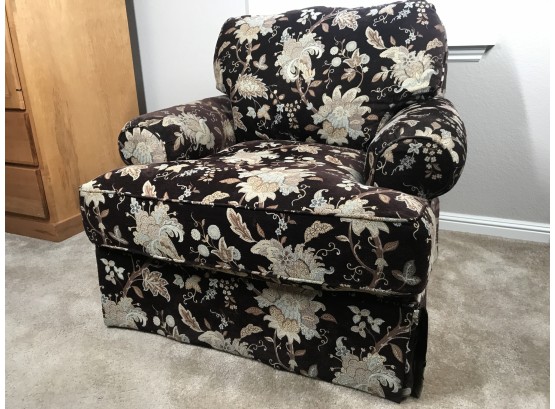 Beautiful & Comfortable Brown Velvet Jacobian Pattern Chair