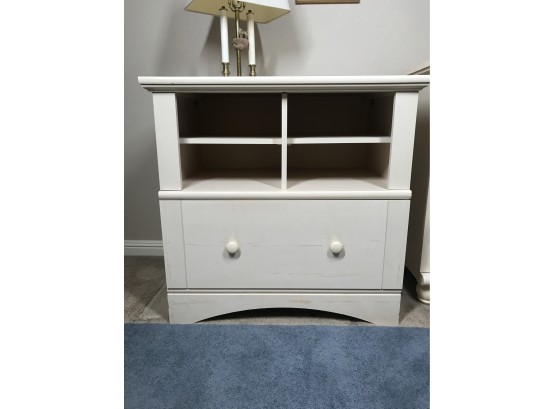 White Side Table With Storage