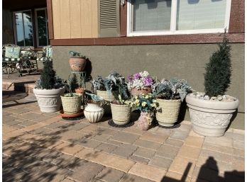 Large Assortment Of Potted Faux Plants