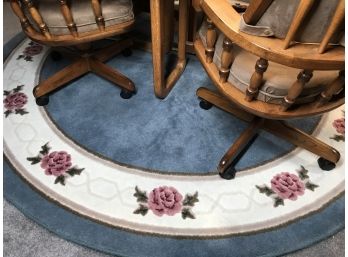 Great Round Blue Floral Rug