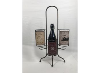Triple Bottle Wine  Rack With Vintage Style Labels