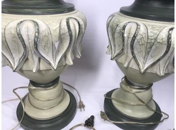 Pair Of Funky Green Lamp Bases