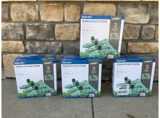 Set Of 4 Boxes Of New/unused Heavy Duty Sprinkler Valve Systems