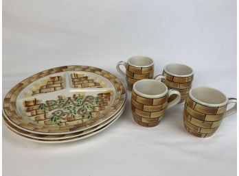 Set OfSet Of Dishes- 4 Mugs & 3 Plates