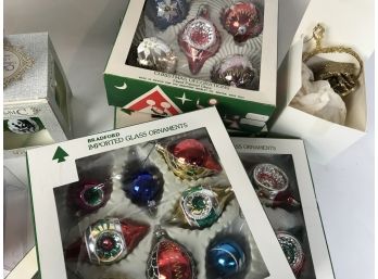 Misc.  Assortment Of Mostly Hand Blown Christmas Ornaments Large Box #2
