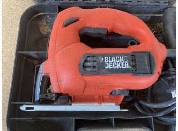 Black And Decker Corded Jigsaw With Blade Compartment & Black Carrying Case