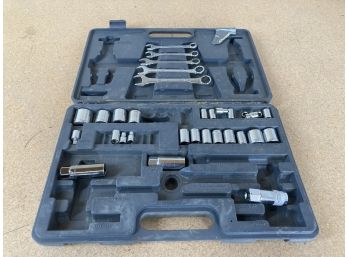 Partial Wrench And Socket Set In Black Carrying Case