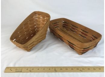Set Of Two Longaberger Hand Woven Baskets