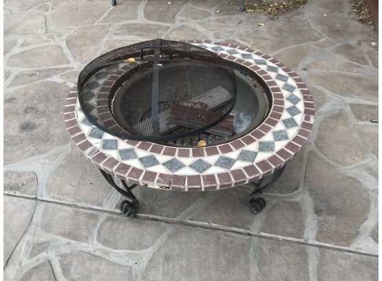 Tile Fire Pit With Screen Lid