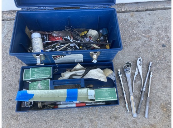 Blue Toolbox Loaded With Tools